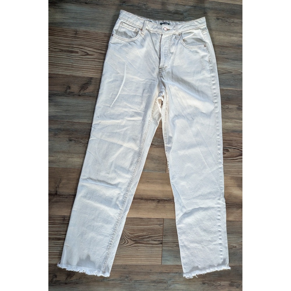 Wild Fable High Rise Straight Cream Beige Button Fly Denim Jeans 8